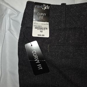 East 5th Gray Tweed Curvy Fit Pants